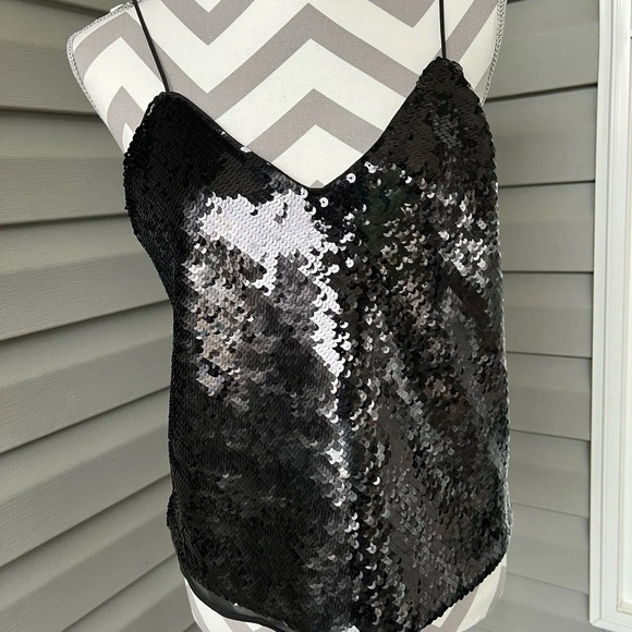Express Cropped Sequin Cami Sz S - Picture 4 of 9
